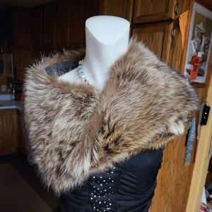 100% fox fur wrap unisex